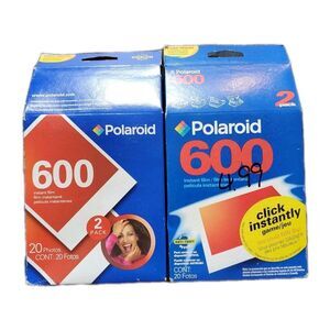 2 New Old Stock Polaroid 600 Instant Film 20 Photo Packs Vintage VTG